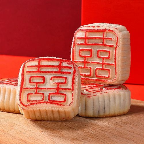 白皮喜字饼订婚结婚喜饼传统老式手工糕点中式婚礼点心批发160g